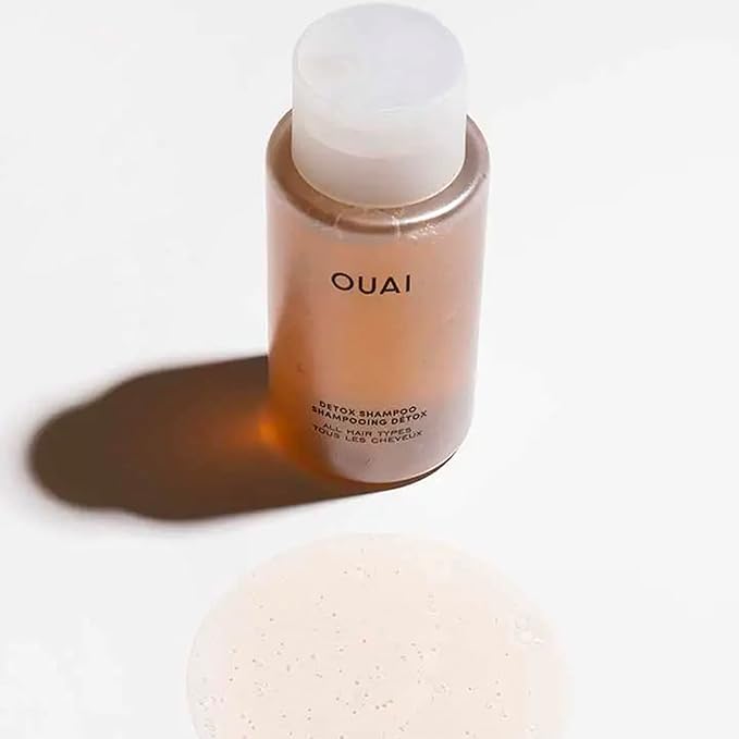 OUAI Detox Shampoo Travel Size - Clarifying Shampoo for Build Up, Dirt, Oil, Product and Hard Water - Apple Cider Vinegar & Keratin for Clean, Refreshed Hair - Sulfate-Free Hair Care (3 oz)