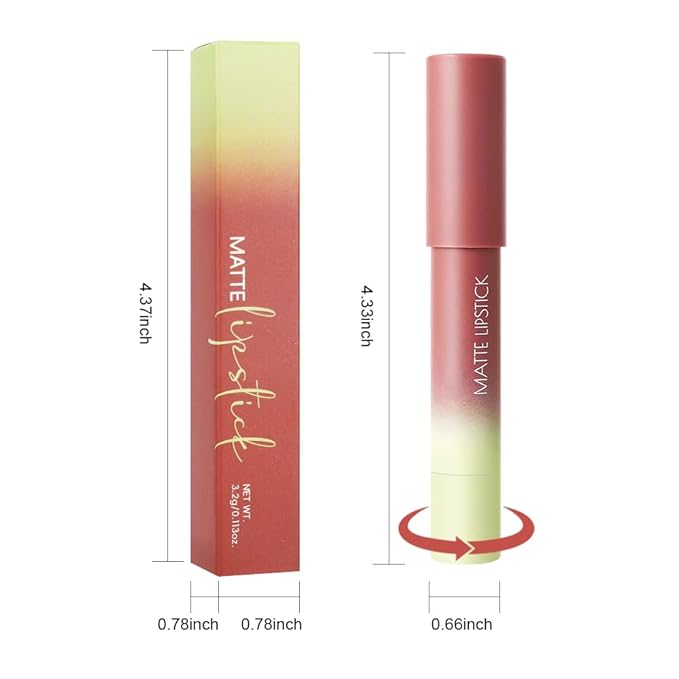 BINGBRUSH 2in1 Matte Lip Liner and Lipstick Combo, Lipstick for Women, Longwear Waterproof Lip Liner Pencil, Matte lipstick Smudge Proof Lip Combo sets, Women's Long Lasting Lip Makeup (2#Peach Heat)