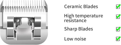 Professional Detachable Replacement Ceramic Blades set,compatible with oster Classic 76/Star-Teq/Power-Teq andi A*dis AGC,BDC,BGC,MBG Series Clippers (size 000+0A)