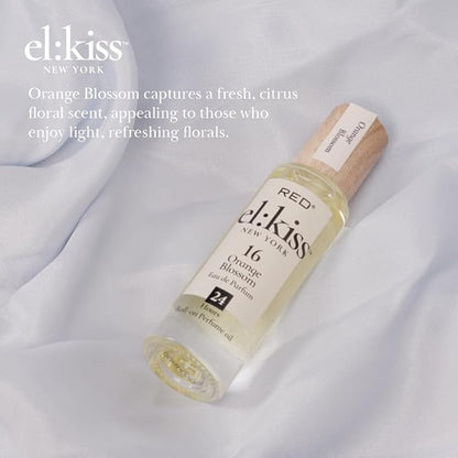 EL:KISS Roll On Perfume, Orange Blossom Inspired by J'adore, Eau de Parfum 12mL (.40 Fl Oz), Hydrating & Long-Lasting, Alcohol & Mineral Oil-Free, Infused With Jojoba, Argan & Coconut Oil
