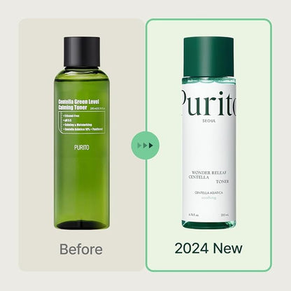 PURITO Centella Toner, 200ml 6.76 fl.oz, Korean Centella, Soothing, Hydration, Alcohol-Free Facial Toner for face, K-Beauty, Korean Skin Care