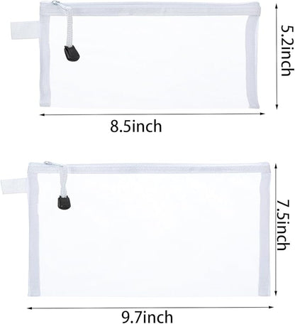 OZY 20Pieces Nylon Mesh Cosmetic Bags Zippered,Portable Organizing Pouches for Travel,Toiletries Bag for Women and Men