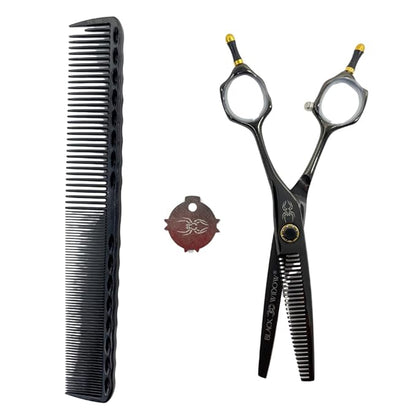 Dos Manos HIGH-END Razor Edge Series Barber Blending Hair Scissors - Japanese Stainless Steel Salon Scissors 6" Overall Length - Fine Adjustment Tension Screw