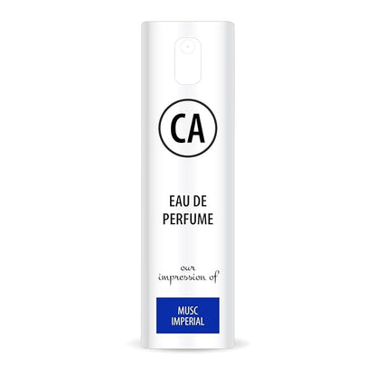 CA Perfume Impression of Musc Imperial Unisex Eau De Parfum Woody Floral Musk Scent Long Lasting Unisex Fragrance Travel Size TSA Ready for Day and Night Wear 0.33 Fl Oz 10ml