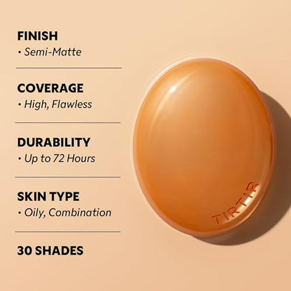 [*Mini Size*] TIRTIR Mask Fit Ai Filter Cushion Foundation | AI-Like Semi-Matte Finish - Up to 72-Hour Medium to Full Coverage Korean BB Cushion Make up Beauty, #51N Fudge, 0.15 Fl Oz