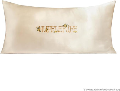Kitsch x Harry Potter Hufflepuff Satin Pillowcase with Zipper for Hair & Skin – Double-Sided, Softer Than Silk, Wrinkle-Free, Machine Washable, Frizz Control, Breakout Prevention - King Size (19x36)
