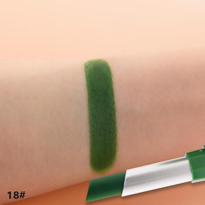 Sea Green Matte Creamy Lipstick for Women, Longwear Lip Gloss Face Paint Stick, Lip Stick Stain Long Lasting Waterproof Easy Application Full Coverage Velvet Gloss for Party Halloween Makeup 18