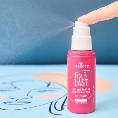 essence | Fix & Last Instant Matte Makeup Fixing Spray | Shine Control & Long-Wearing Formula | Vegan & Cruelty Free