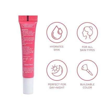 pürlisse Blush Glow BB Cheek Color - Dewy Liquid Blush for Cheeks - Enriched with Vitamin E & Hyaluronic Acid - Creamy, Lightweight & Buildable - Hydrating & Nourishing - Vivid Coral (0.34 Fl oz)