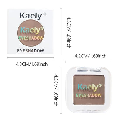 Kaely Pressed Single Eyeshadow Makeup, Cocoa Brown Matte Highly Pigmented Monochrome Eye Shadow Palette, Waterproof Neutral Powder Mini Eyeshadow, sombras para ojos, Lightweight Blendable, 18