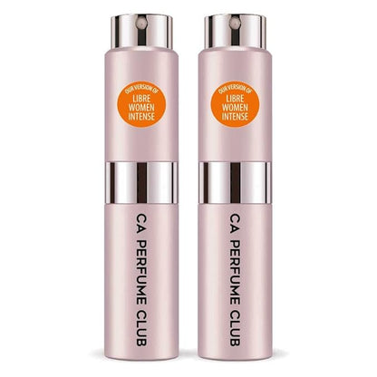 CA Perfume Impression of Libre Women Intense Amber Fougere Scent Long Lasting Perfumes for Women Eau De Parfum Travel Size Refillable Atomizer Spray 0.27 Fl Oz 8ml (Set of 2)