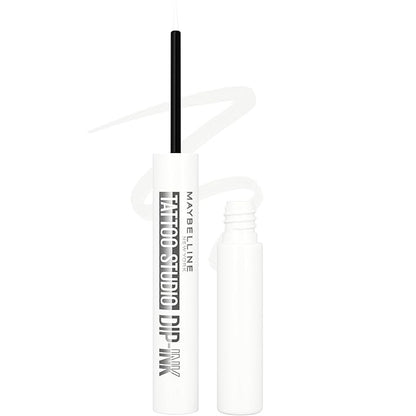 Maybelline Tattoo Studio Dip-Ink Liquid Eyeliner, Waterproof Eyeliner With Up to 24 Hour Wear, White Canvas, 1 Count
