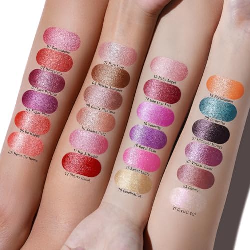 Oulac Hot Pink Lipstick for Women with Metallic 3D Shine Lightweight Hydrating Formula, High Impact Lip Color, Vegan Beauty, Full Coverage Lip Makeup, Christmas Gifts for Women, Sweet Lolita(17)