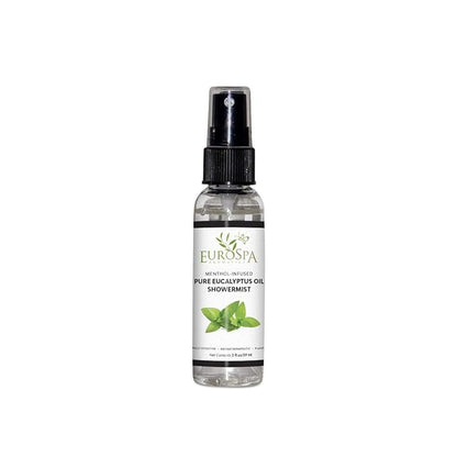 EuroSpa Aromatics Pure Eucalyptus Oil ShowerMist and Steam Room Spray, All-Natural Premium Aromatherapy Essential Oils - Menthol Infused, 2oz