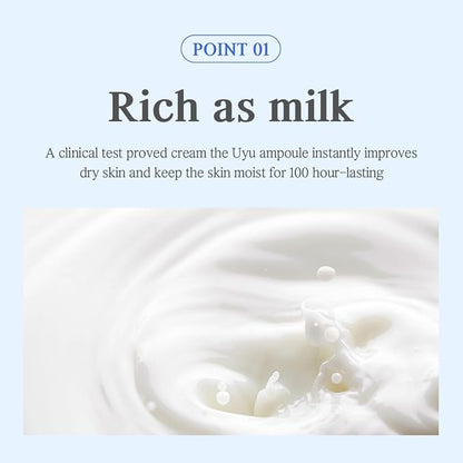 NACIFIC] Uyu Cream Ampoule 1.69fl. oz. 50ml with Jeju milk extract Essence Ceramide 5 complex Moisture lasting Natural ingredients Korean skin care