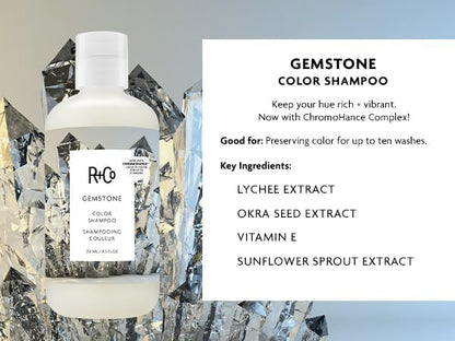 R+Co Gemstone Color Shampoo & Conditioner Set + Deluxe Sample (0.5oz) | Protects Color, Repairs & Nourishes | Vegan + Cruelty-Free | 8.5oz (Pack of 2)