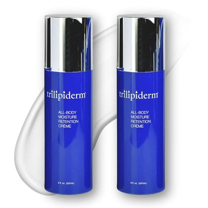 Trilipiderm All-Body Moisture Retention Crème – 2-PACK of 8 Ounce Airless Pump Bottles – Plant-Based All-Day Lightweight Hydration for Body and Face, Meadowfoam, Lipid Replacement