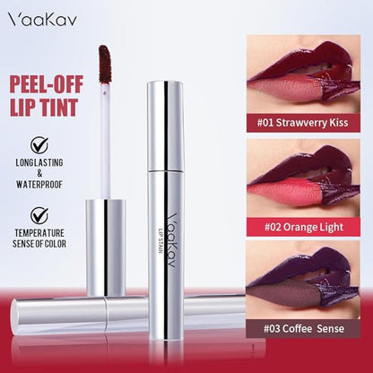 Peel Off Lip Tint Matte Long-Lasting Lip Liner Tattoo Waterproof Temperature Color Sense Lip Stain Smudge Proof Transfer Proof Highly Pigmented Gift for Girl(03 Coffee Sense)