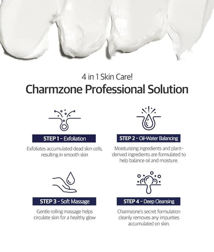 CHARMZONE Control Cream [NEW VERSION] – Korean Skincare Exfoliating Face & Body Massage Cream for Removing Sebum & Dead Skin Cells, Hydrating Self-Massage Moisturizer (150ml / 5.07 fl oz)