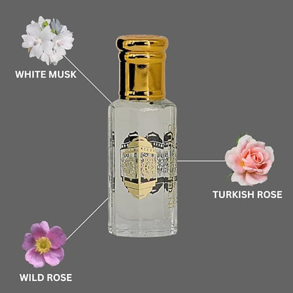INTENSE OUD Musc Mutasalik Arabian Perfume Oil for Men & Women, Long Lasting Alcohol-Free Concentrated Fragrance,12ml (0.40 oz) in Black Gift Box, White Musk & Rose Notes.