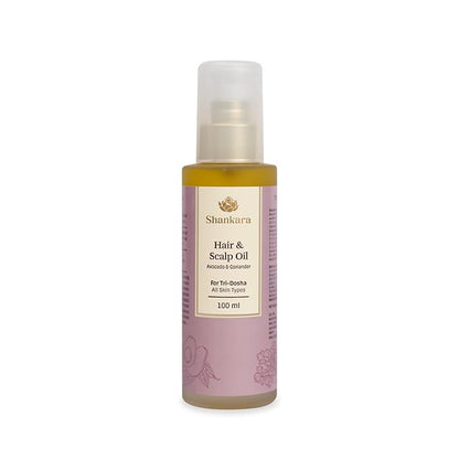 Shankara Hair and Scalp Oil for Women and Men with Avocado, Alma, Lavender, and Vitamin-E – Perfect Organic Hair oil for Hair Growth, Conditioning Damaged Hair, and Treating Scalp (100ml)