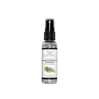 EuroSpa Aromatics Pure Eucalyptus Oil ShowerMist and Steam Room Spray, All-Natural Premium Aromatherapy Essential Oils - Tea Tree Infused, 2oz