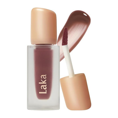 Laka Fruity Glam Tint, Glowing Lip Stain with Wide Color Spectrum, Hydrating & Lightweight Texture, Long-Lasting Bold Stain, Non-Sticky, Vegan, K-Beauty (#121 Ash Nut, 4.5g/0.15oz)