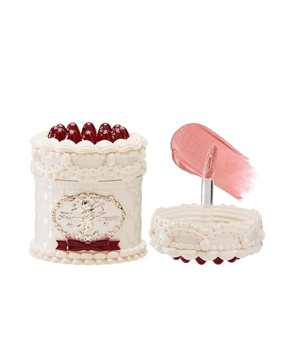 Flower Knows Strawberry Cupid Cake Lip Cream,Velvety-Smooth Matte Liquid Lipstick,Hydrating,Smudge-proof & Stain-Free Lip Stain(V01 Vanitea,0.17 Fl Oz)