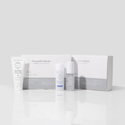 OxygenCeuticals AG Starter Kit – Anti-Aging Kit, Nutrient Toner 30ml, Caviar Protein Fluid 15ml & Age-Defying Caviar Cream 30ml