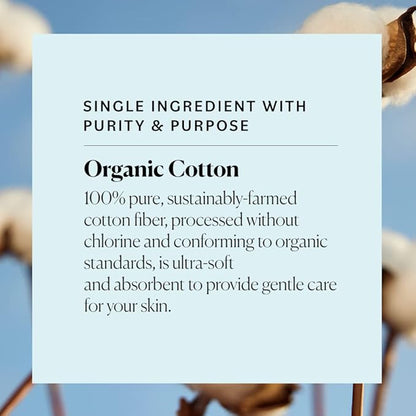 Sky Organics Organic Cotton Rounds for Sensitive Skin, 100% Pure GOTS Certified Organic for Beauty & Personal Care, 100 ct. w Ebook
