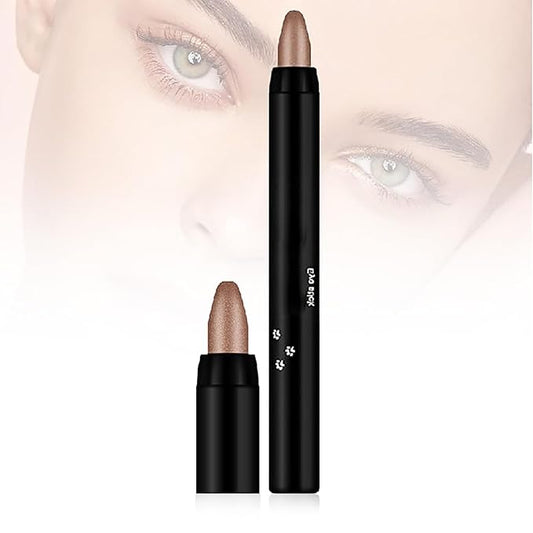 Eyeshadow Shimmer Stick, 16 Color Highlighter Eyeshadows Pencil Waterproof Glitter Eye Shadow Eyeliner Pen, Waterproof Eyeshadows Shimmer Stick Long Lasting Brightener Eyeshadow (05 Brown)