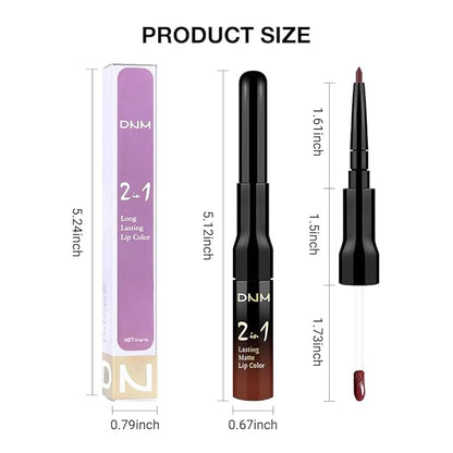 evpct 1Pcs Dark Oxblood Red Matte Lip Liner and Liquid Lipstick Stain Makeup Set for women, Red Long Lasting Smudge Proof Lipstick labiales matte mate larga duracion listip 24 hours originales,15#