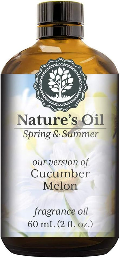 Cucumber Melon Fragrance Oil (60ml) for Diffusers, Soap Making, Candles, Lotion, Home Scents, Linen Spray, Bath Bombs, Slime