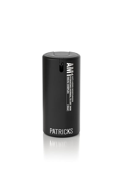 PATRICKS | AM1 Anti-Aging Face Moisturizer for Men | Moisturizing Facial Cream with Hyaluronic Acid, Vitamin C + E & More to Boost Collagen & Brighten Skin | For Normal to Dry Skin | 50mL
