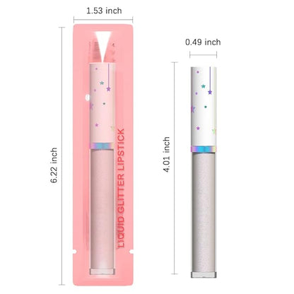 evpct 1Pcs Silver White Metallic Glitter iridescent Liquid Lipstick for Women Long Lasting Waterproof 24, Gray Silver frosted Metallic Glitter Shimmer Chrome Lipsticks Lip Gloss Stains Makeup Set, 11