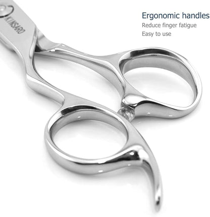 Hair Scissors left hand Thinning Scissors 6 Inch Barber Left hand Hair Thinning Shears Lefty Barber Shears KINSARO for Hairdresser Barbershop or Home Use