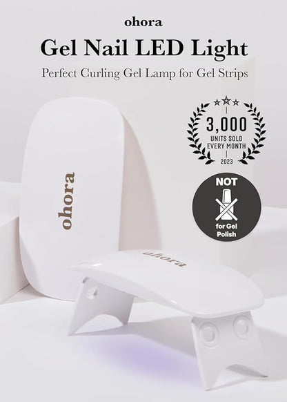 ohora Care LED Lamp for Semi Cured Gel Nail Strips - 6W Max, 2 Timers (45s / 60s), Portable Lamp for Curing Gel Nail Art, For Gel Stickers and Strips Only