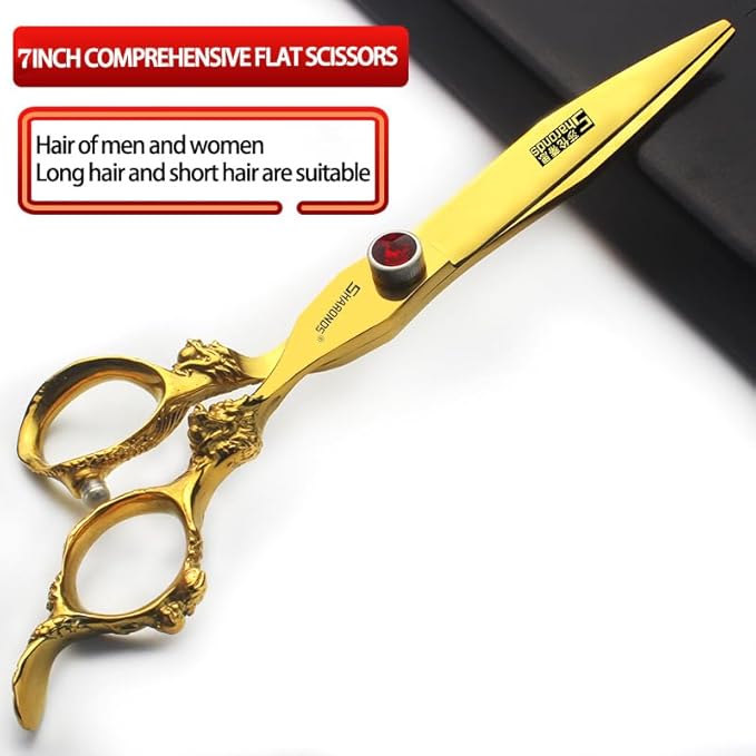 Hair Scissors 6/7/8/9-inch 440C High Hardness For Hairdressers Haircuts Cuttinging Scissors Professional Haircut (7 inch-2pc-A)