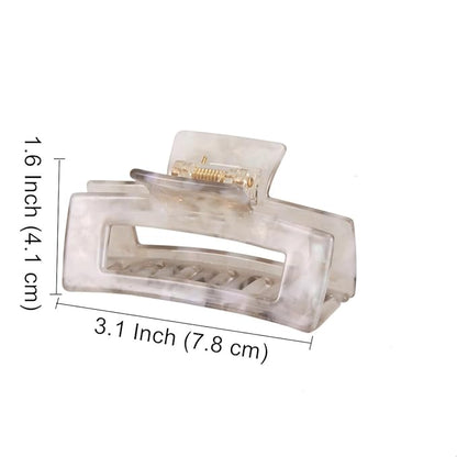 Hair Claw Clips Cutout Tortoise Shell Celluloid Hair Jaw Clips 3 Inches French Design Rectangle Hair Clamp for Women Ladies Mother (2 Pack)