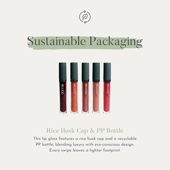 dome BEAUTY Lip Gloss (Angela) LipGloss Vegan. CleanBeauty, CLEAN BEAUTIFUL YOU (Frida, 0.20 oz)