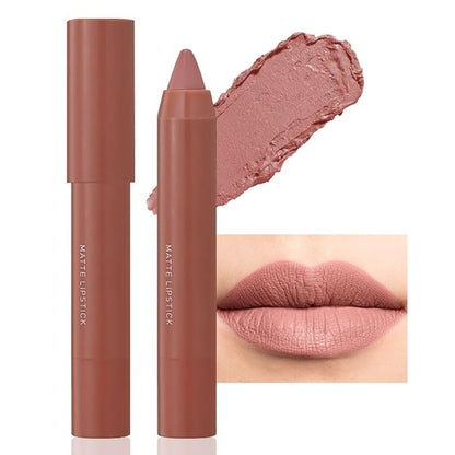 BINGBRUSH Crayon Matte Longwear Lipstick Pack Set,Moisture Smooth Color Stick Ultimate Lip Crayon for Makeup Collection - Waterproof Velvet Lipgloss (06#, 1 Count (Pack of 1))