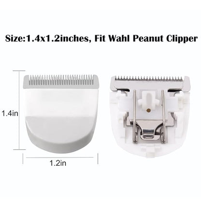2 Pack Professional Peanut Clipper/Trimmer Snap On Replacement Blades #2068-300 - Compatible with Wahl Peanut Hair Clipper/Trimmer, White