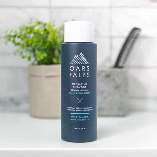 Oars + Alps Men's Sulfate Free Hydrating Shampoo, Infused with Kelp & Algae Extracts, Moisturizing Formula, Fresh Ocean Splash Scent, 1 Pack, 13.5 Fl Oz