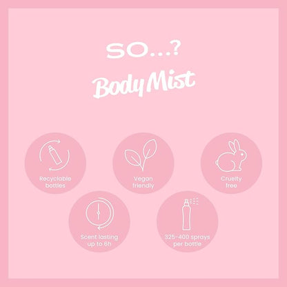 So...? Escapes Body Mist Set - Perfumes for Women - Everyday Body Spray for Women - Vegan, Cruelty Free Fragrances - Travel Size Gift Set - 6 pcs