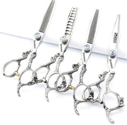 6/7/8/9 Inches Professional Hairdressing Scissors Set,Stainless Steel Hairdressing Scissors for Women & Men… (6 inch 4PC)