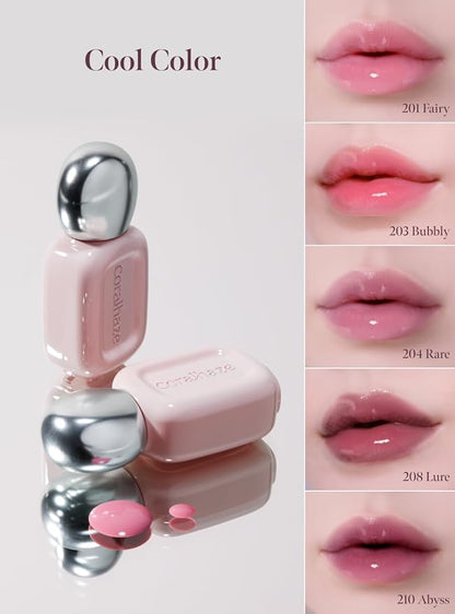 Dew Drop Tint #202 Mellow 4.5g, Glossy, Lightweight Lip Stain, Glass-Like, High Shine, Moisturizing Lip Oil, Long Lasting Color, Hydrating Gloss, Dewy Finish, Korean Beauty Makeup