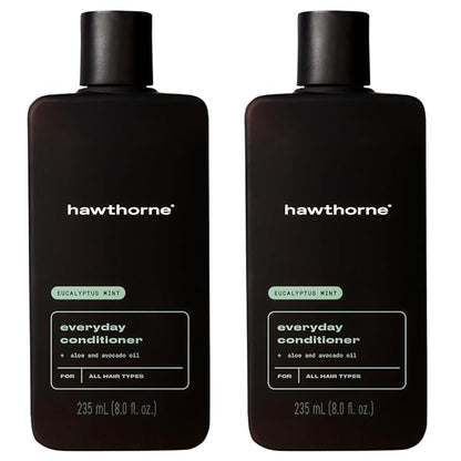 Hawthorne Everyday Conditioner For Men. Mens Conditioner For Stronger, Smoother, Healthier Hair with Plant-Derived Glycerin. Mint and Eucalyptus Scent. Natural, Sulfate Free, Paraben Free. 2-Pack.