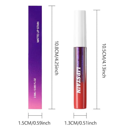 evpct Brownsih Red Peel Off Lip Stain Tints, Liquid Lipstick Lip Stain Long Lasting Waterproof for Women, Non-stick Cup Lipstick Peel Off Highly Pigmented Not Faded Smudge-proof Easy to Apply, 05