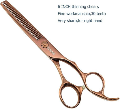 6 Inch Hair Thinning Scissors Hair Shears Professional Barber Scissors 440C Convex Edge KINSARO for Hairdresser Barbershop or Home Use