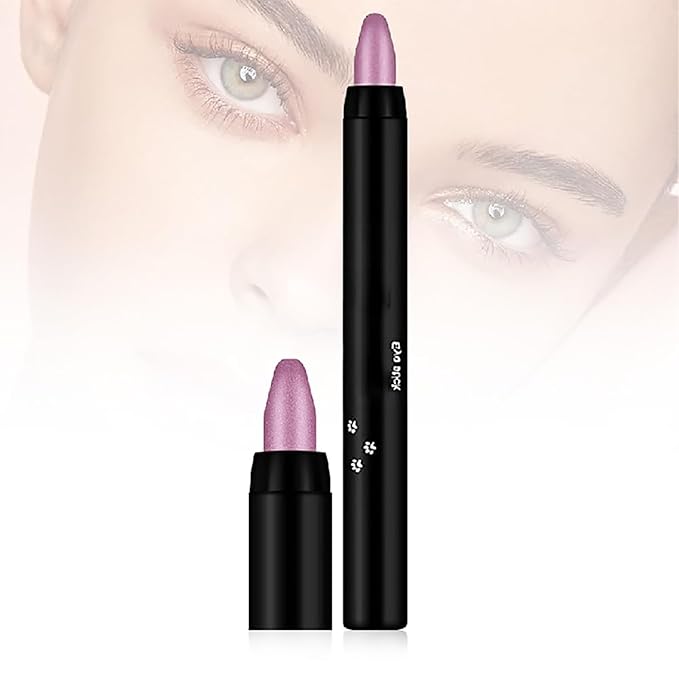 Eyeshadow Shimmer Stick, 16 Color Highlighter Eyeshadows Pencil Waterproof Glitter Eye Shadow Eyeliner Pen, Waterproof Eyeshadows Shimmer Stick Long Lasting Brightener Eyeshadow (07 Rose)
